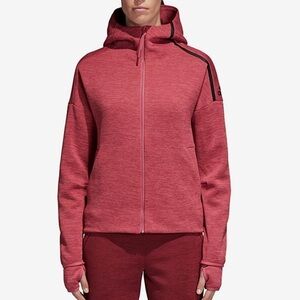 Adidas Women’s hooded Full-Zip Jacket with thumb holes Sz-XL. DD4